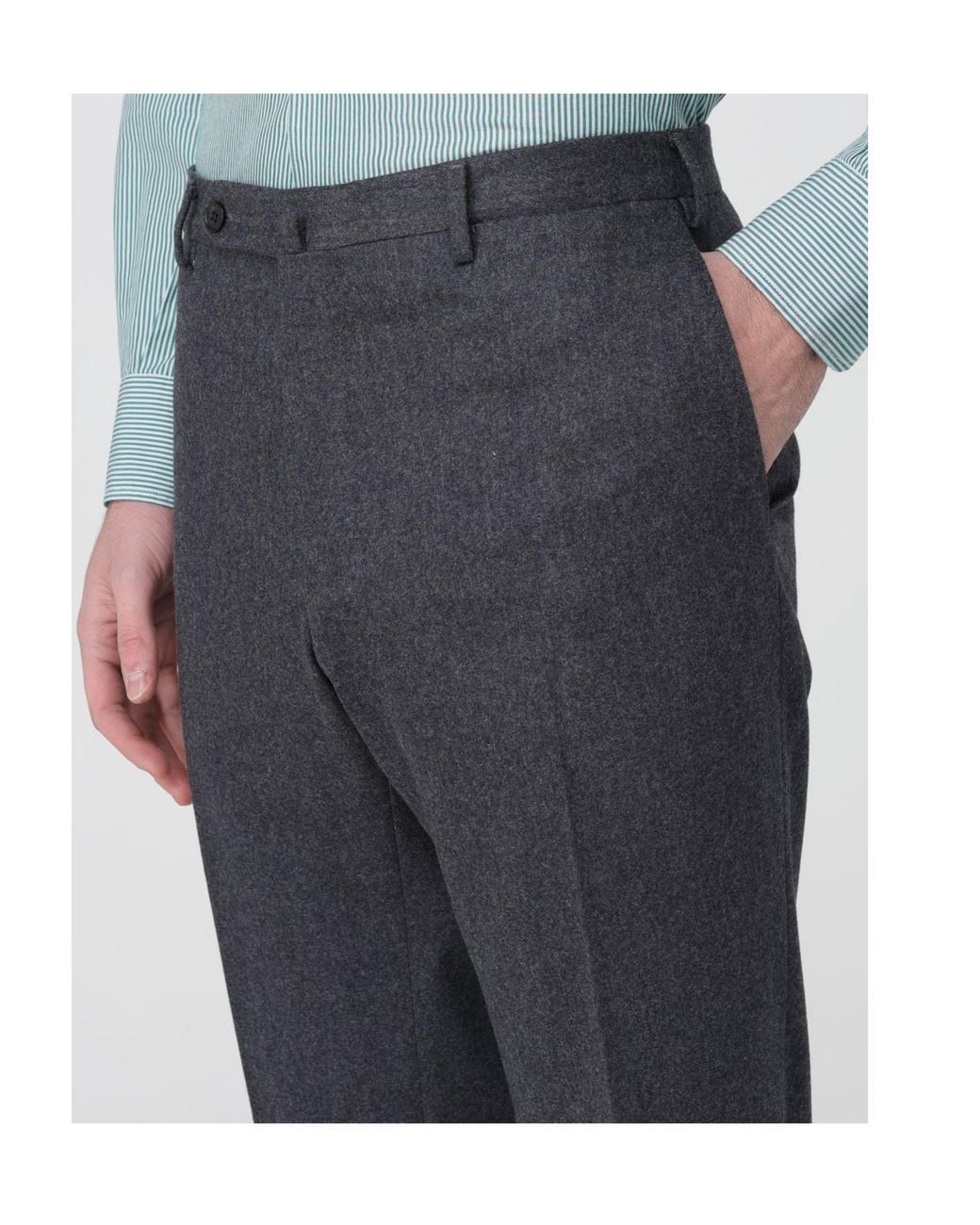 Incotex Gray Pressed-Pleat Wool Trousers for men