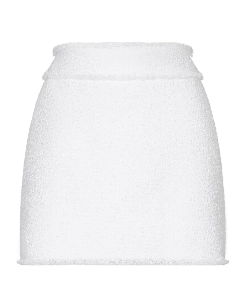 Dolce & Gabbana White Raschel Tweed Mini Skirt
