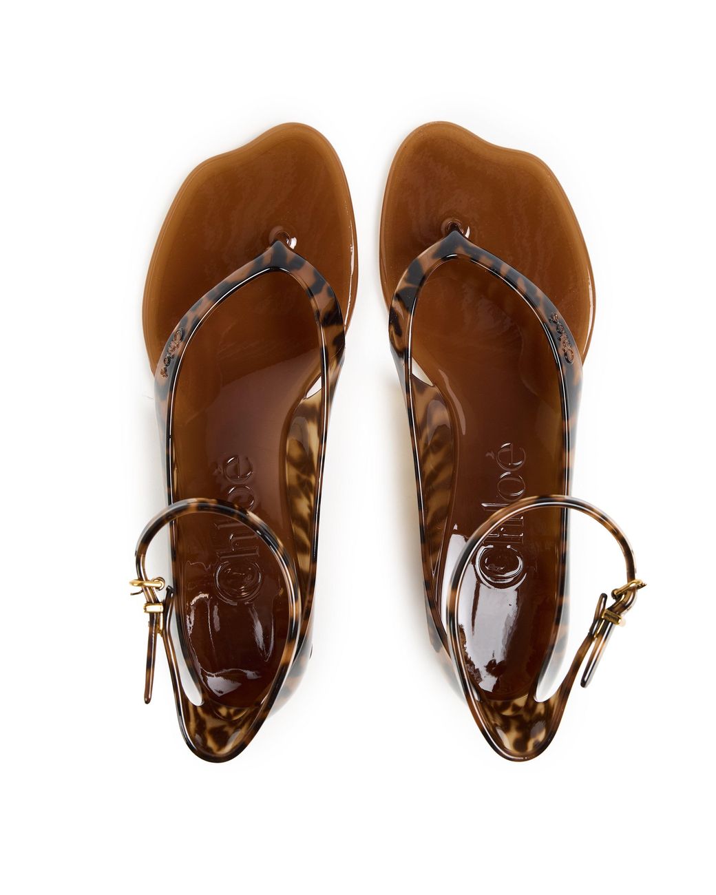 Chloé Brown Comfortable Flat Sandals