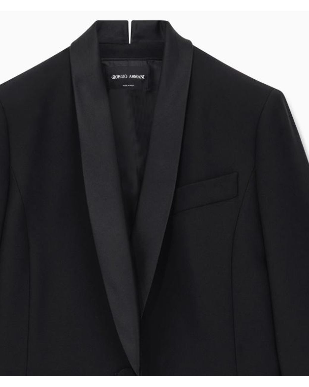 Giorgio Armani Blue Satin-Lapel Single-Breasted Jacket
