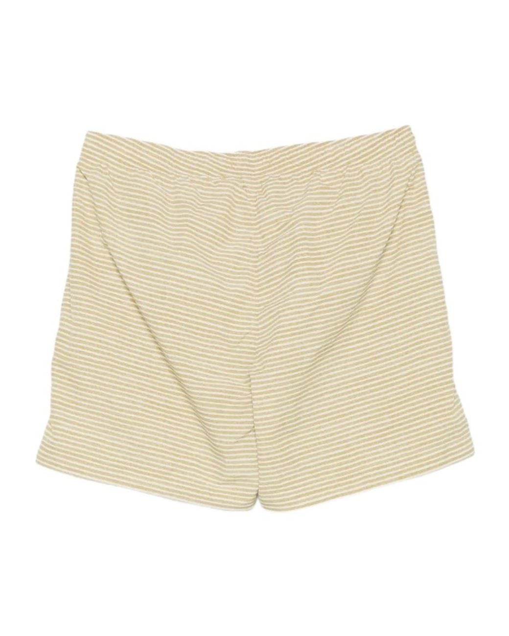 C P Company Natural Logo Printed Striped Swim Shorts for men