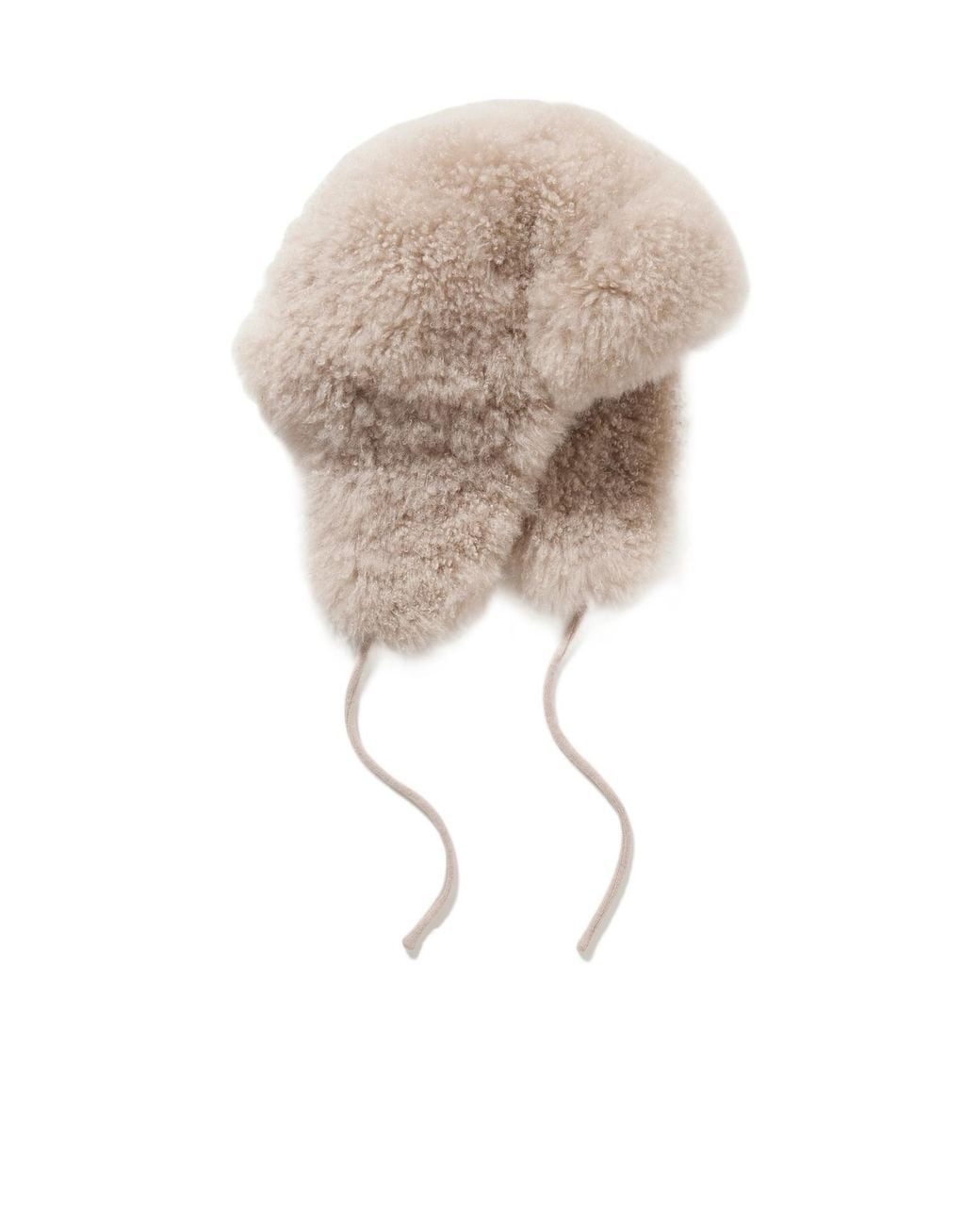 Yves Salomon White Chapka Shearling Hat