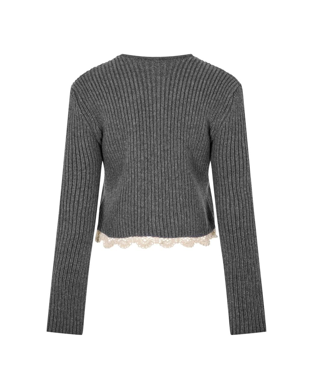 Magda Butrym Gray Lightweight Knit Cardigan