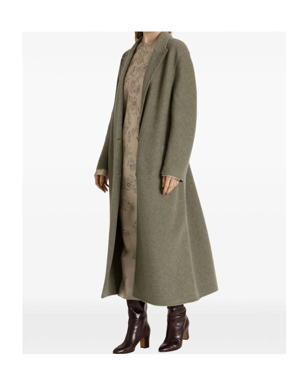 Alberta Ferretti Green Single-Breasted Coat