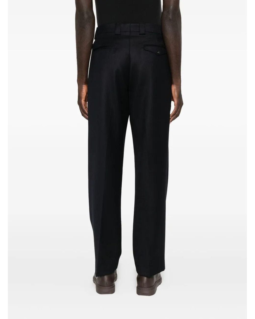 Berwich Black Lucano Pleated Pants for men