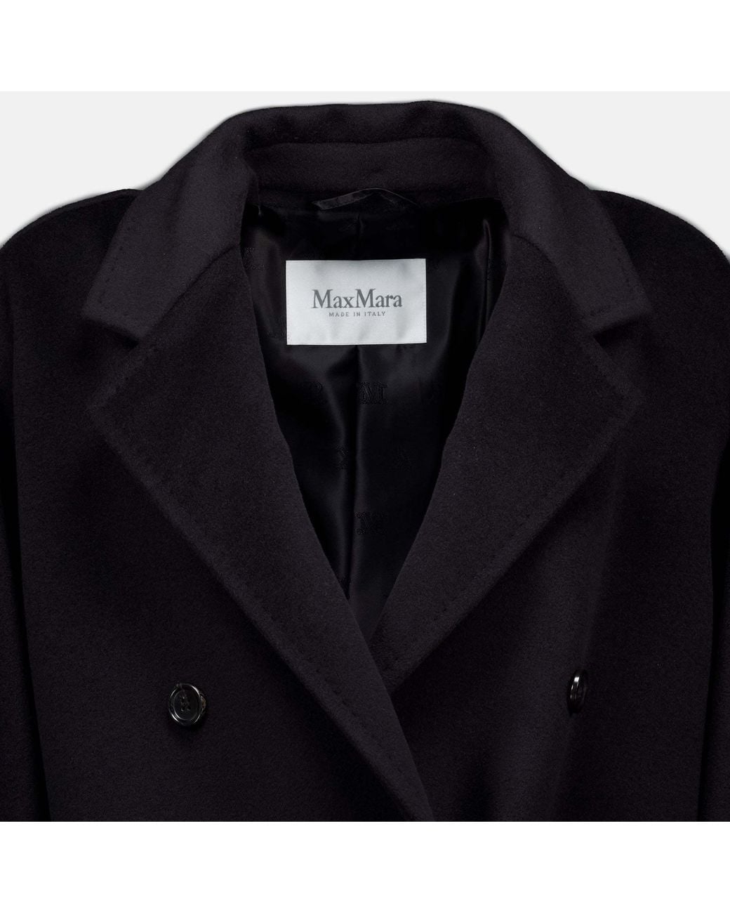Max Mara Black Rebus Double-Breasted Coat