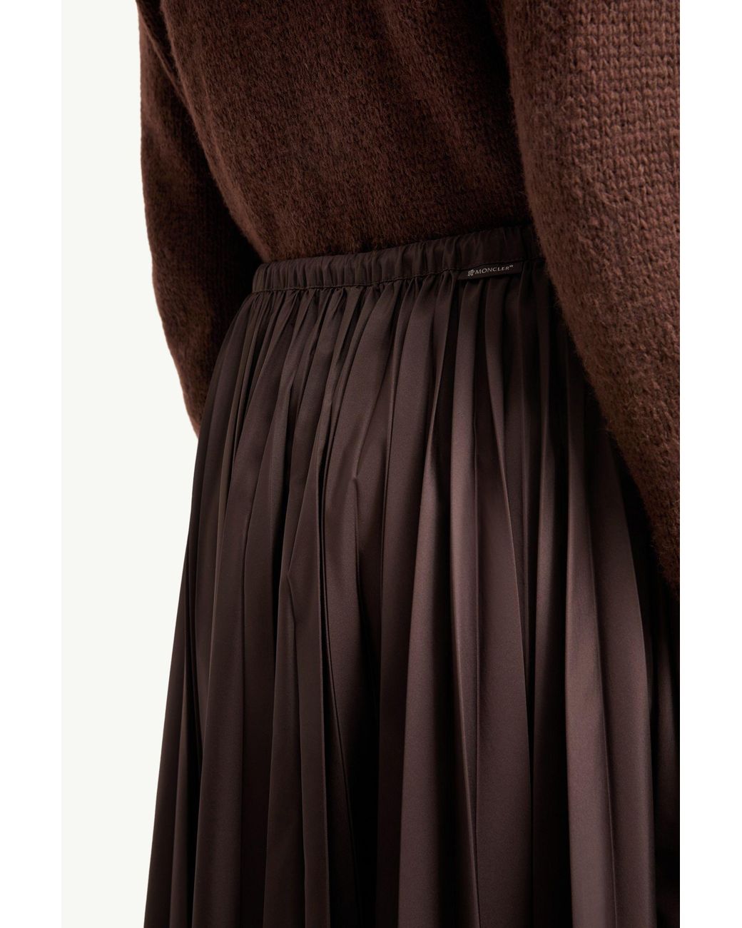 Moncler Brown Pleated Midi Skirt