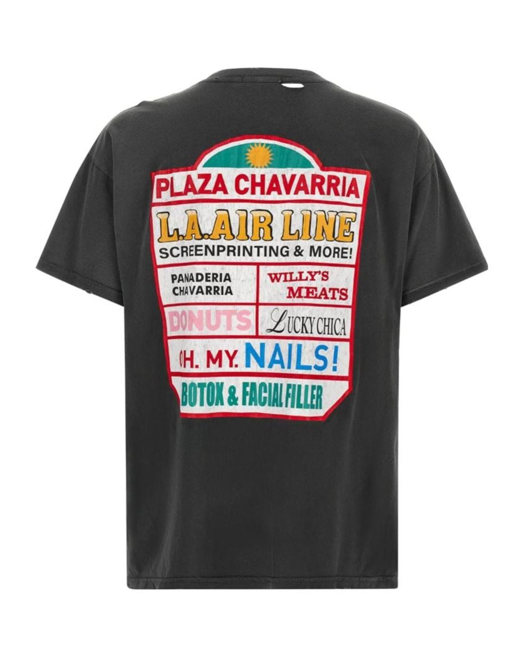 Willy Chavarria Black Graphic-Print Distressed T-Shirt for men
