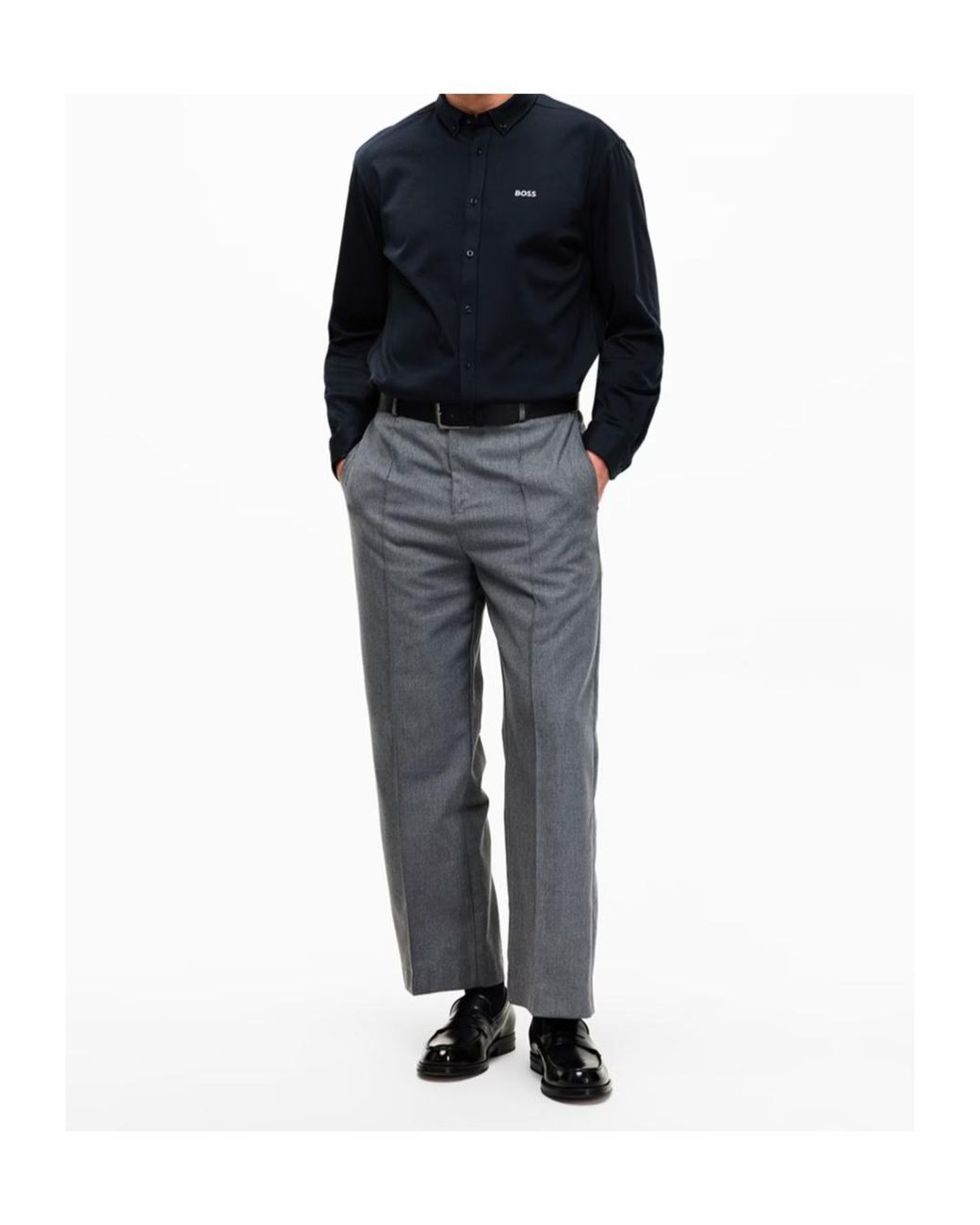 Boss Black Plain Shirt for men