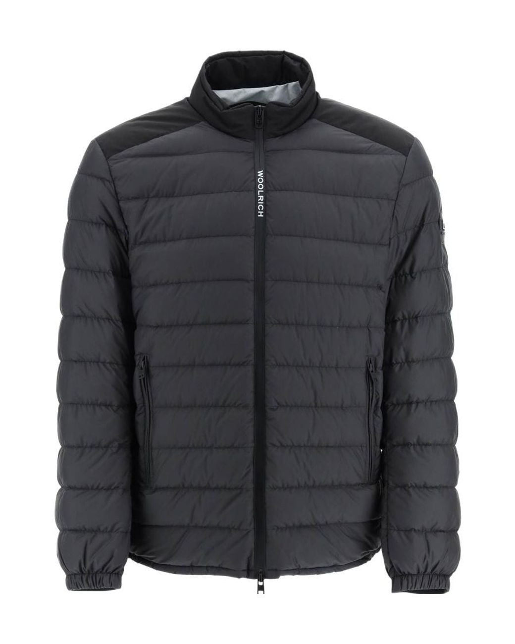 Woolrich Black Quilted Zipped Down Jacket for men