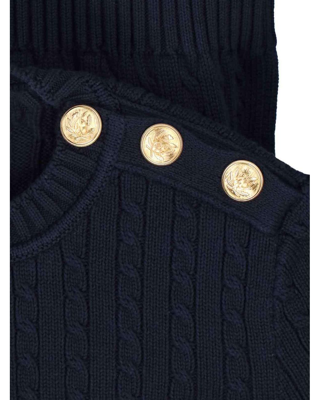 Chloé Blue Chloé Buttoned-Detail Knitted Jumper