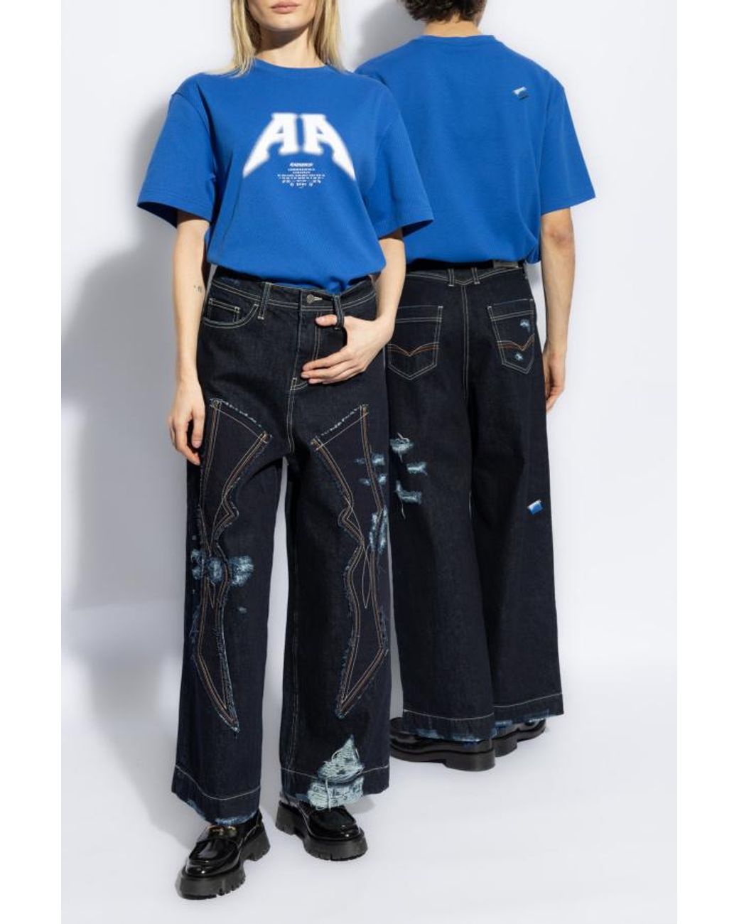 Adererror Blue Short-Sleeved T-Shirt for men