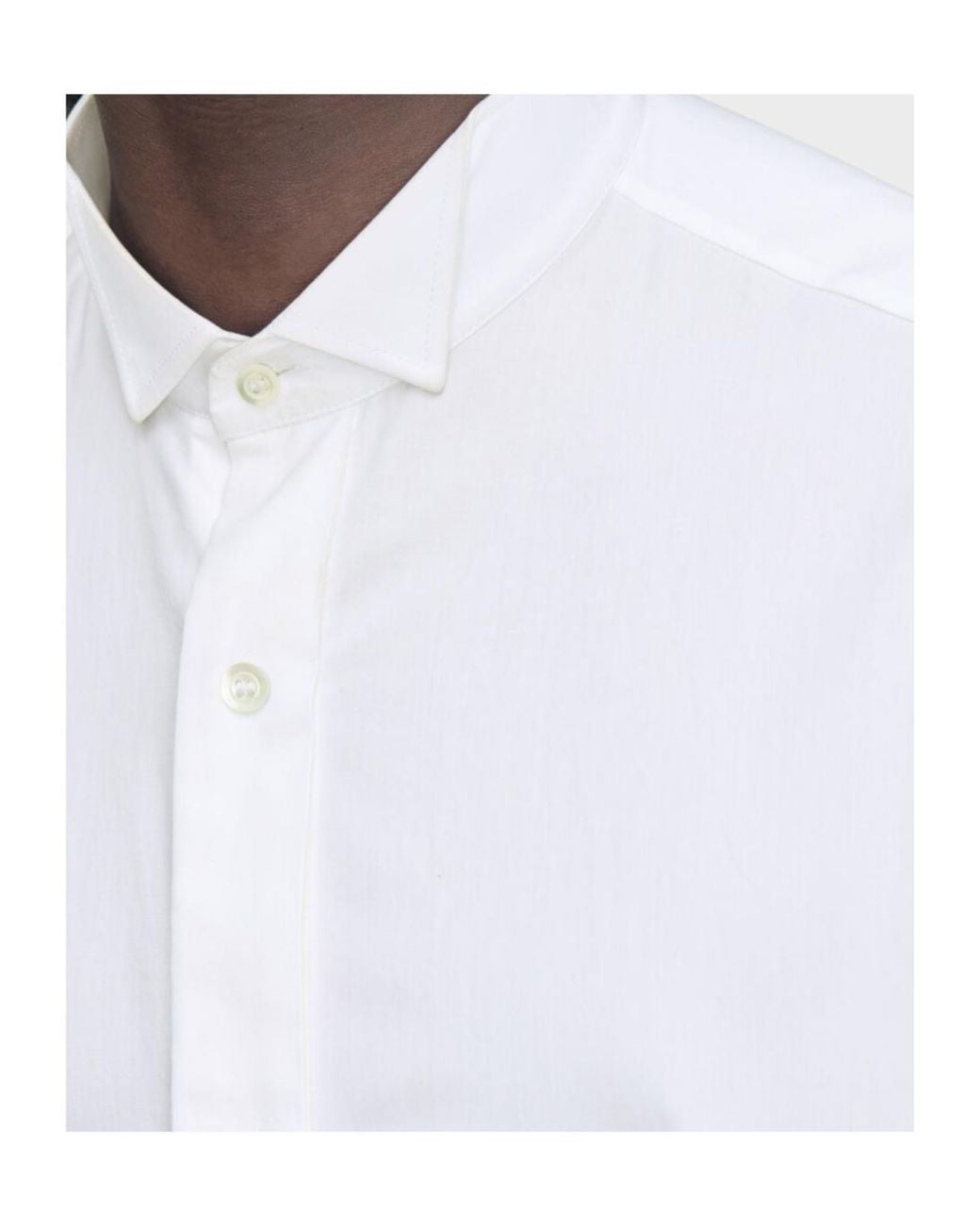 Maison Margiela White Collared Long-Sleeve Poplin Shirt for men