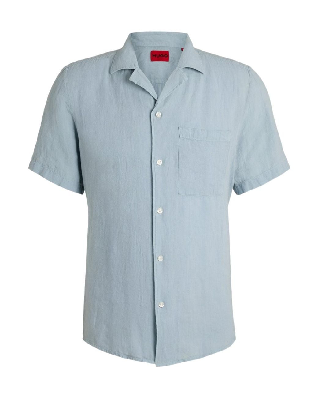 Boss Blue Short-Sleeve Button-Up Shirt for men