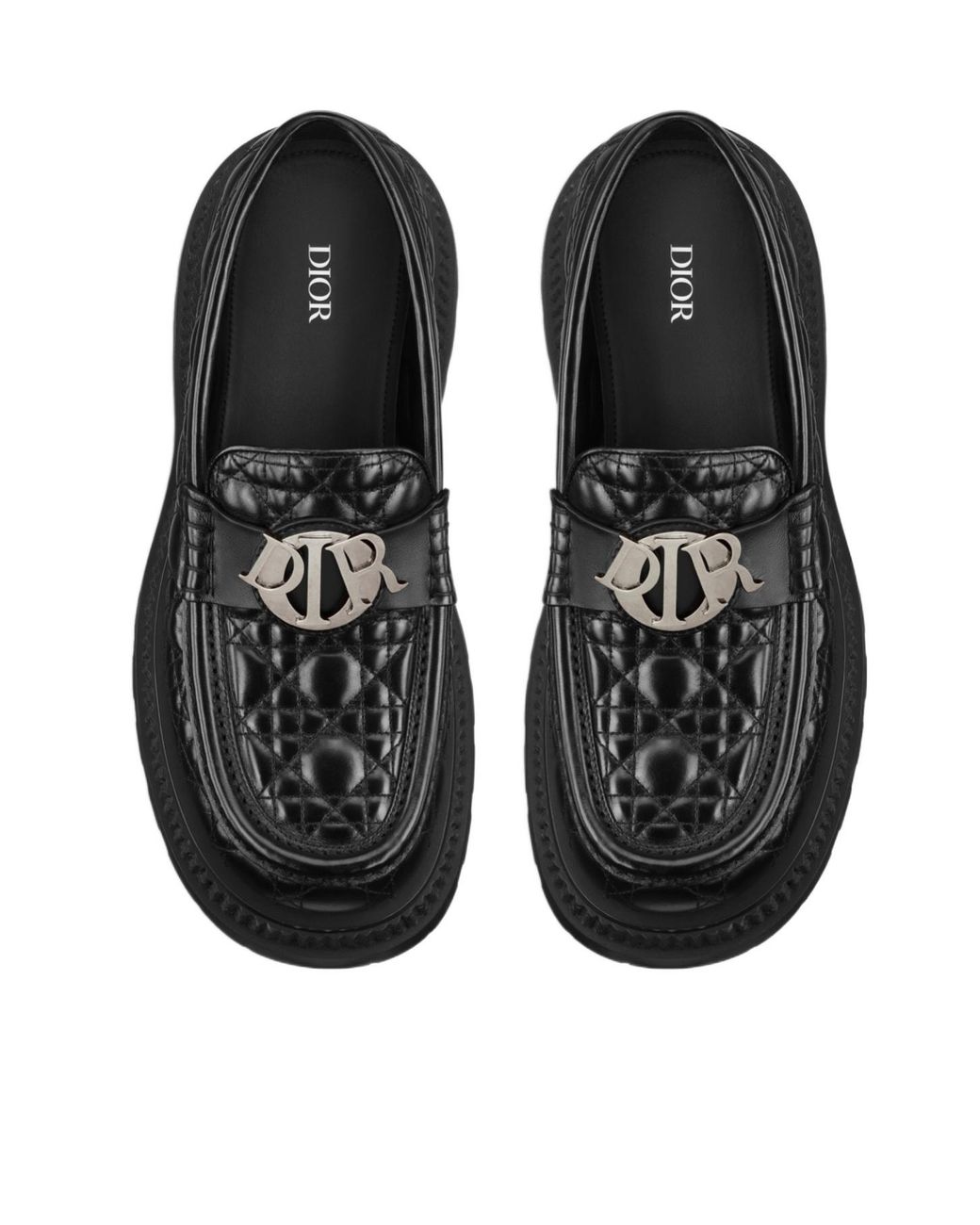 Dior Black Homme Logo Plaque Slip-On Buffalo Loafers for men