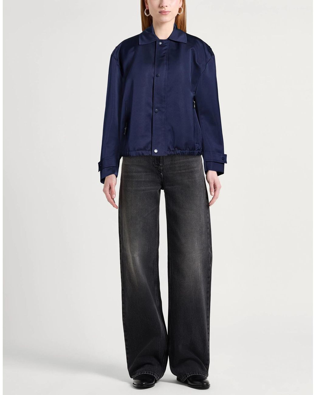 MAX&Co. Blue Simple Solid Color Coat