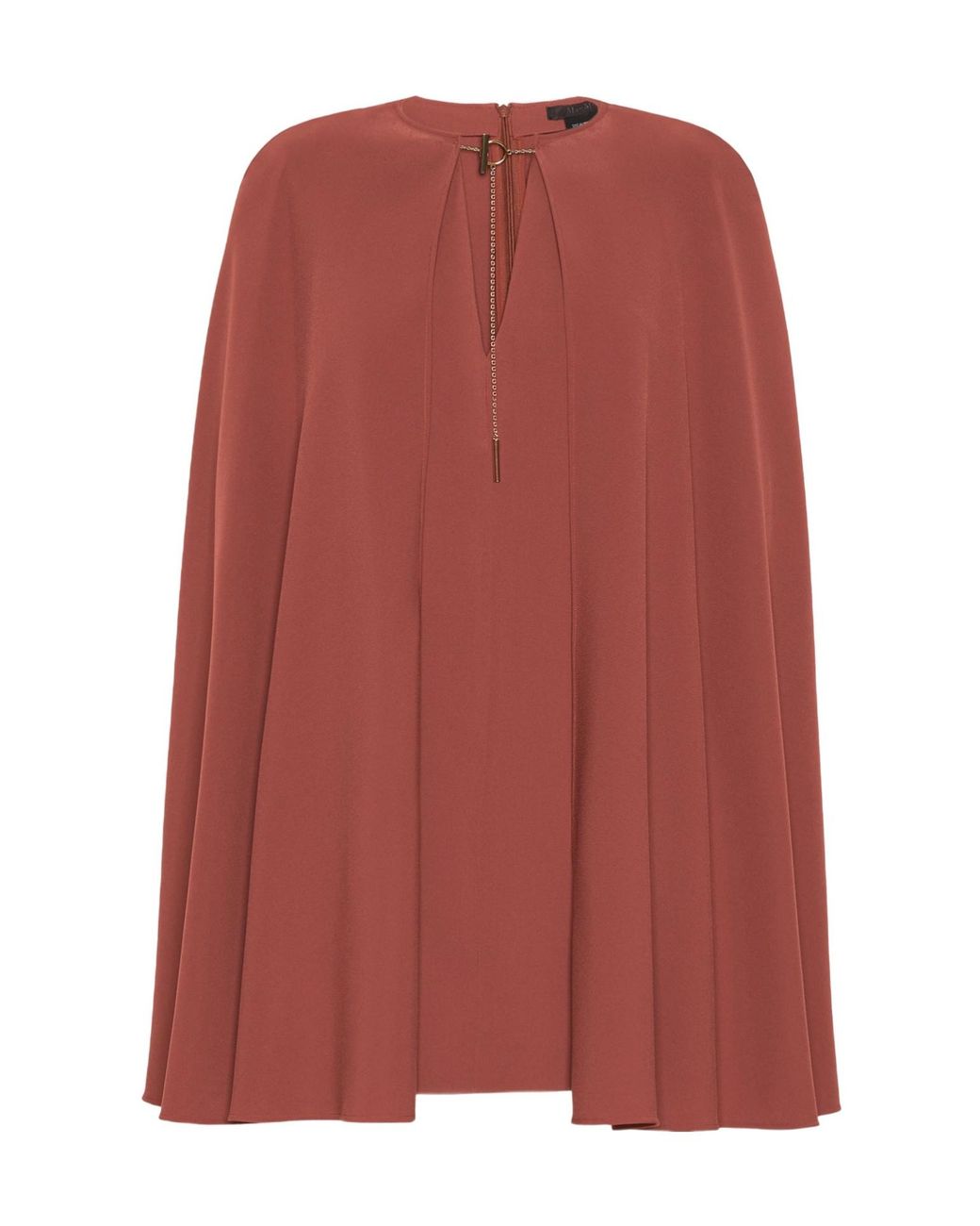 Max Mara Red Short Cady Cape Dress
