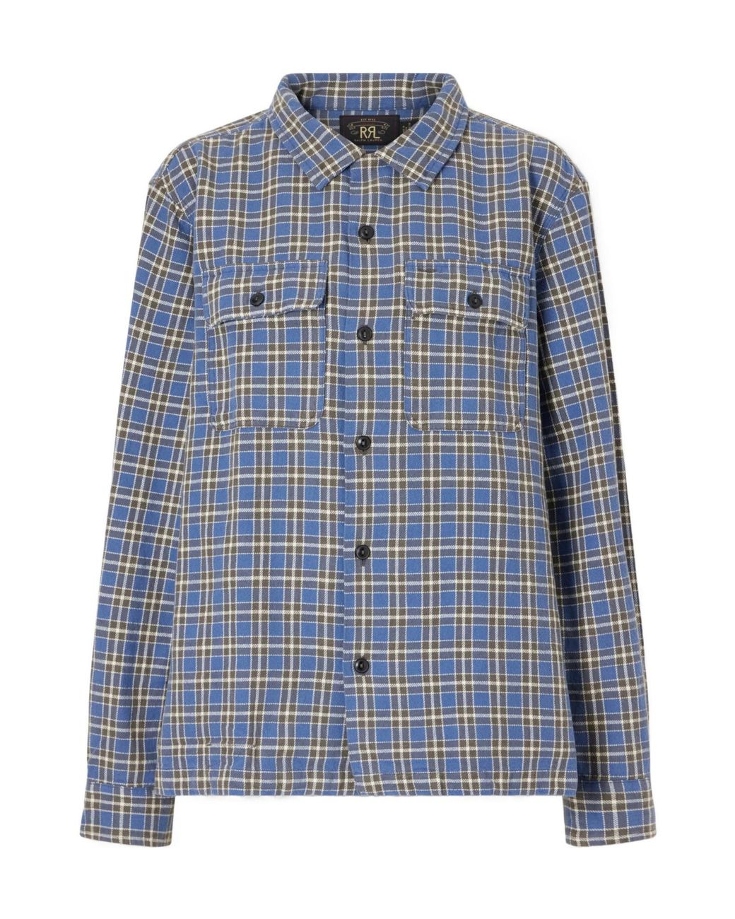 RRL Blue Checked Cotton-Twill Shirt