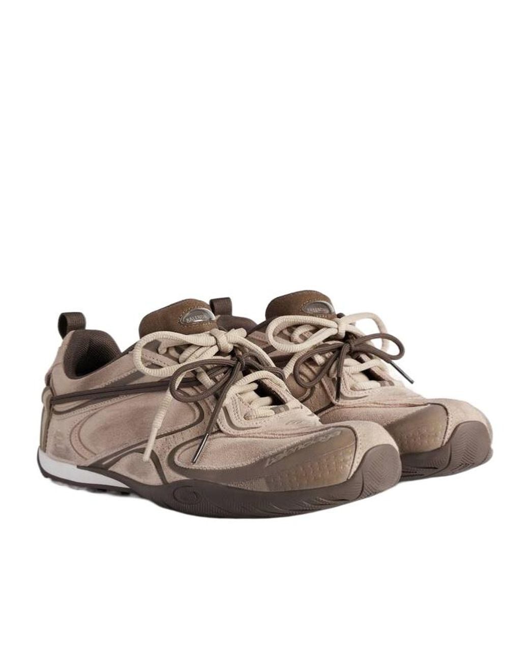Balenciaga Brown Radar Lace-Up Sneakers