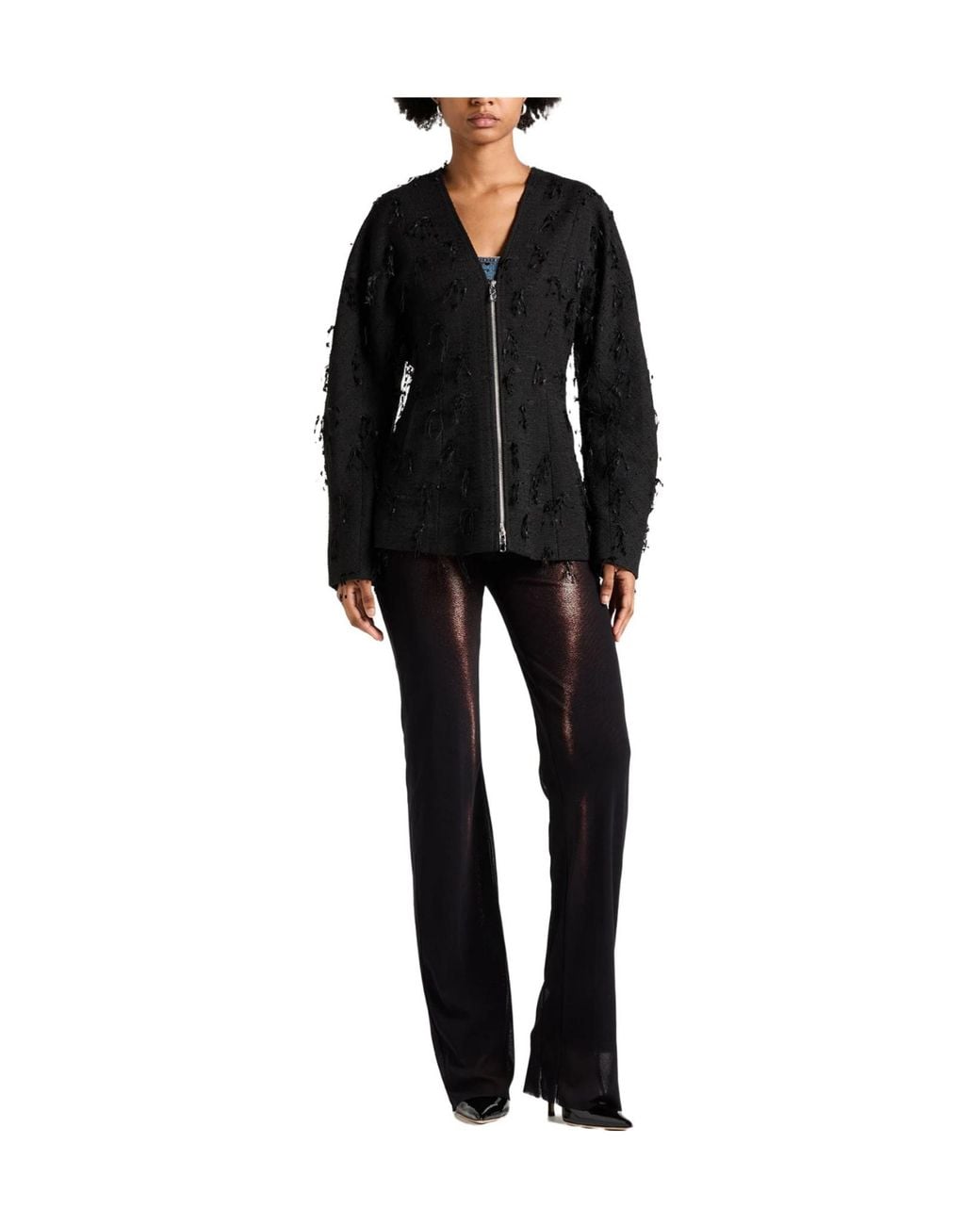 Ganni Black Long Sleeves Jackets