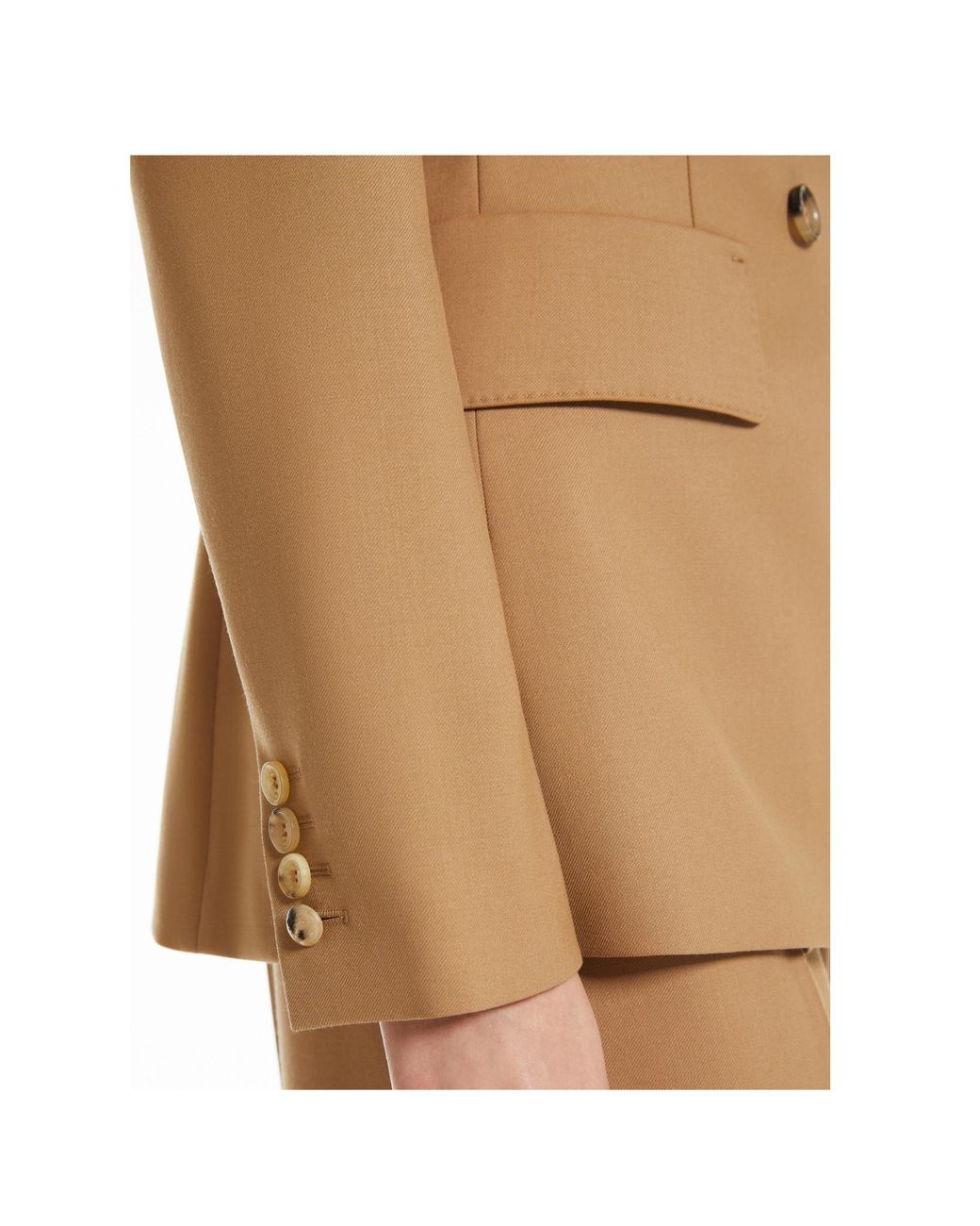 Max Mara Natural Sanna Double-Breasted Long-Sleeved Jacket