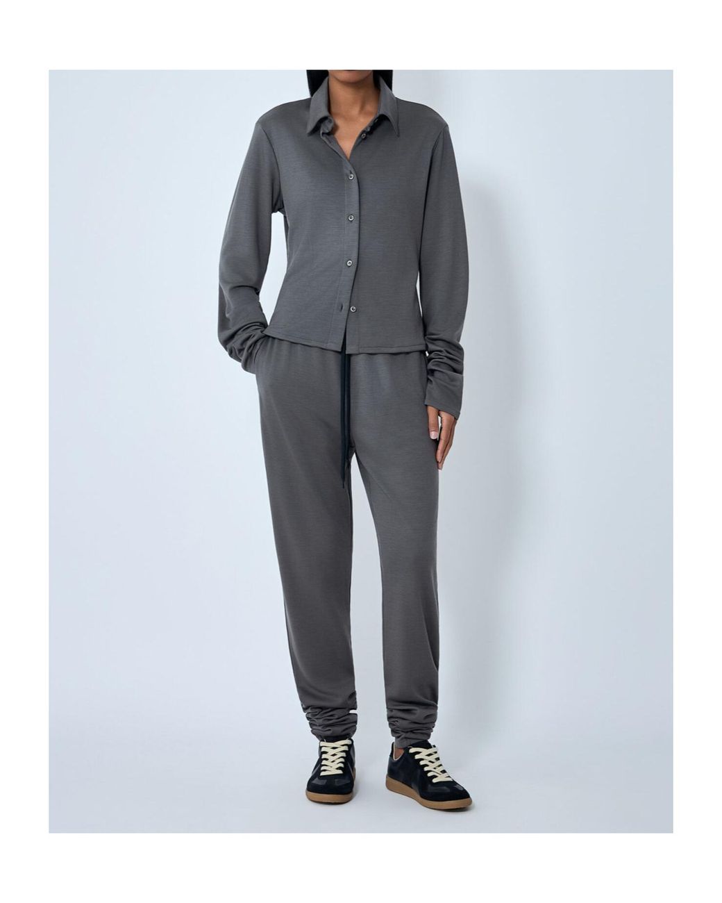 Rier Gray Mini Polar Buttoned Shirt