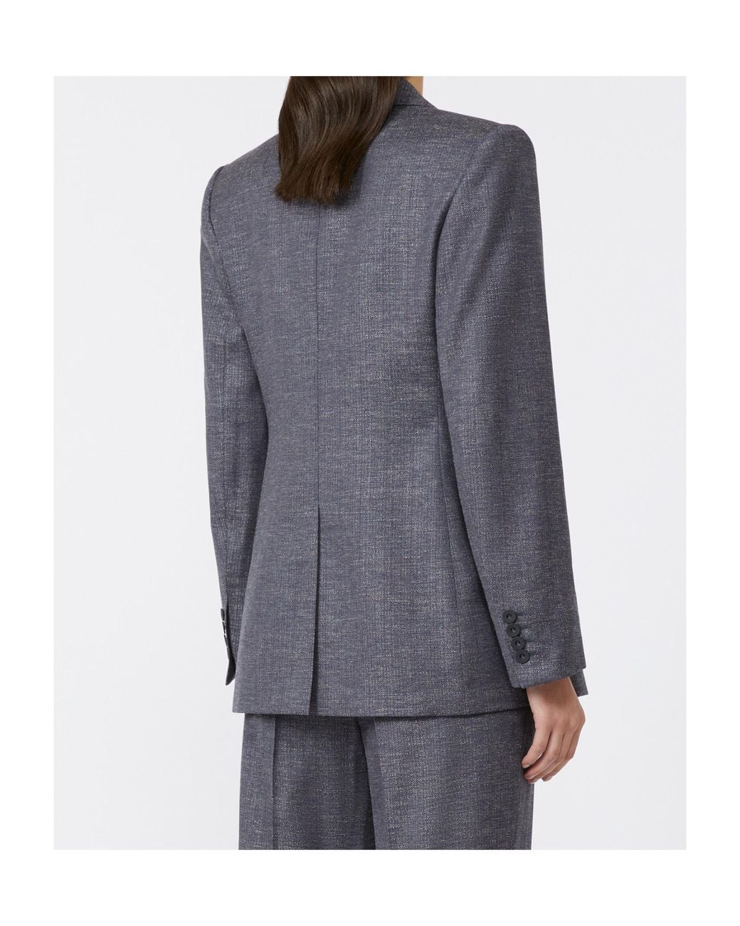 Max Mara Blue Studio Hodeida Single-Breasted Blazer