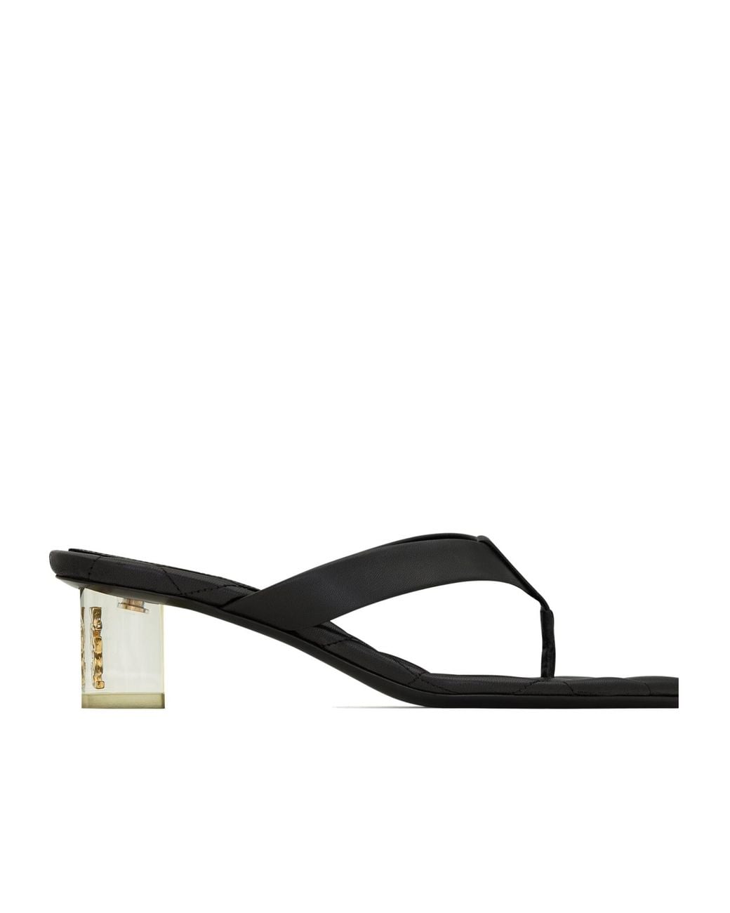 Saint Laurent White Sip Square Toe Thong Sandals