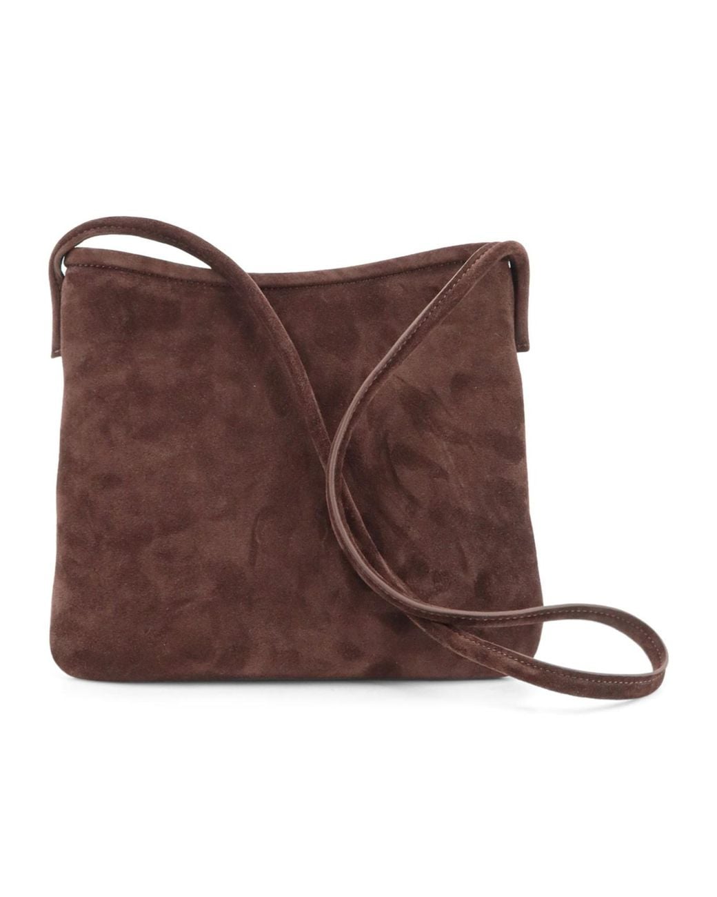 MANU Atelier Brown Slim Suede Shoulder Bag