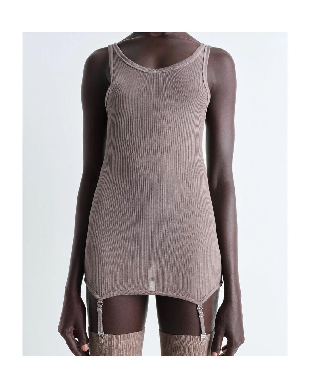 Lemaire Purple Seamless Wool Tank Top