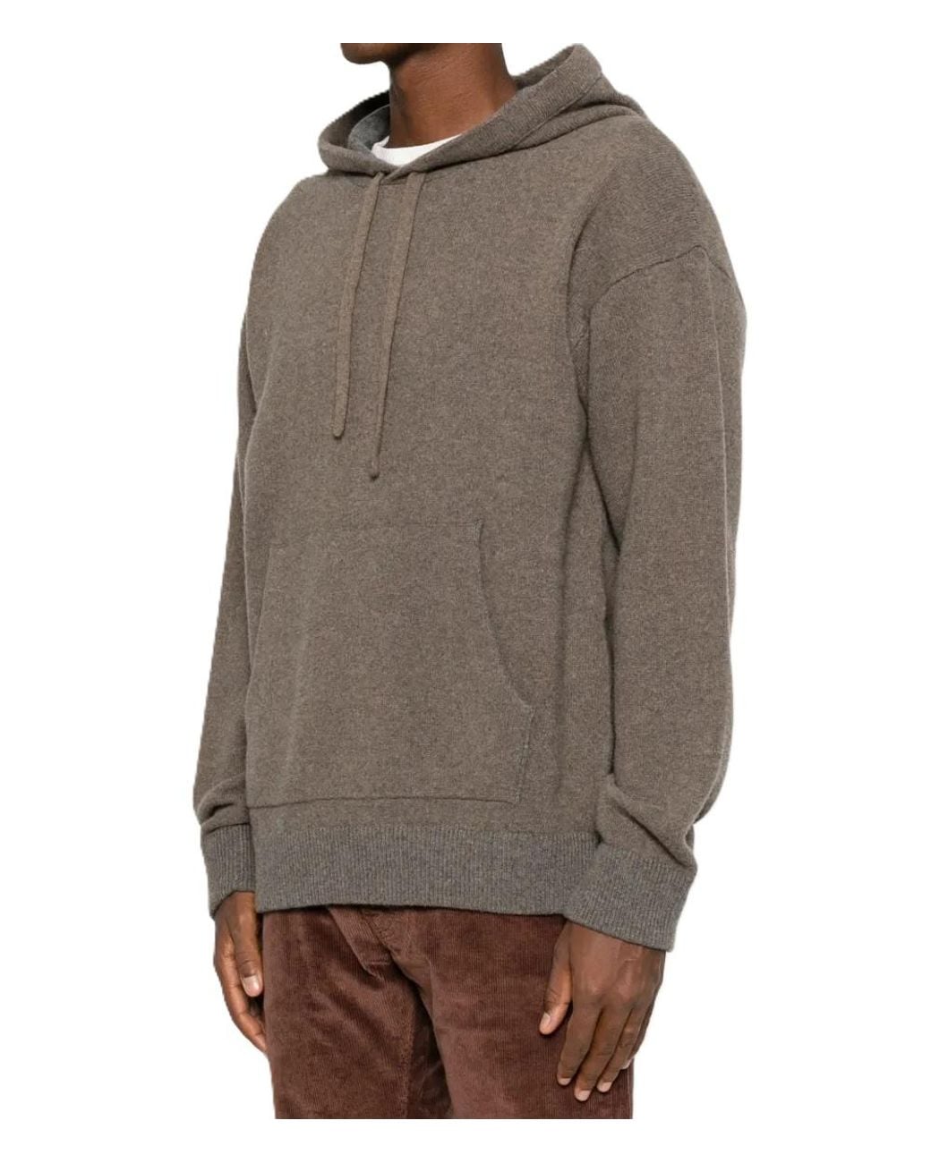 Roberto Collina Brown Front-Pouch Hoodie for men
