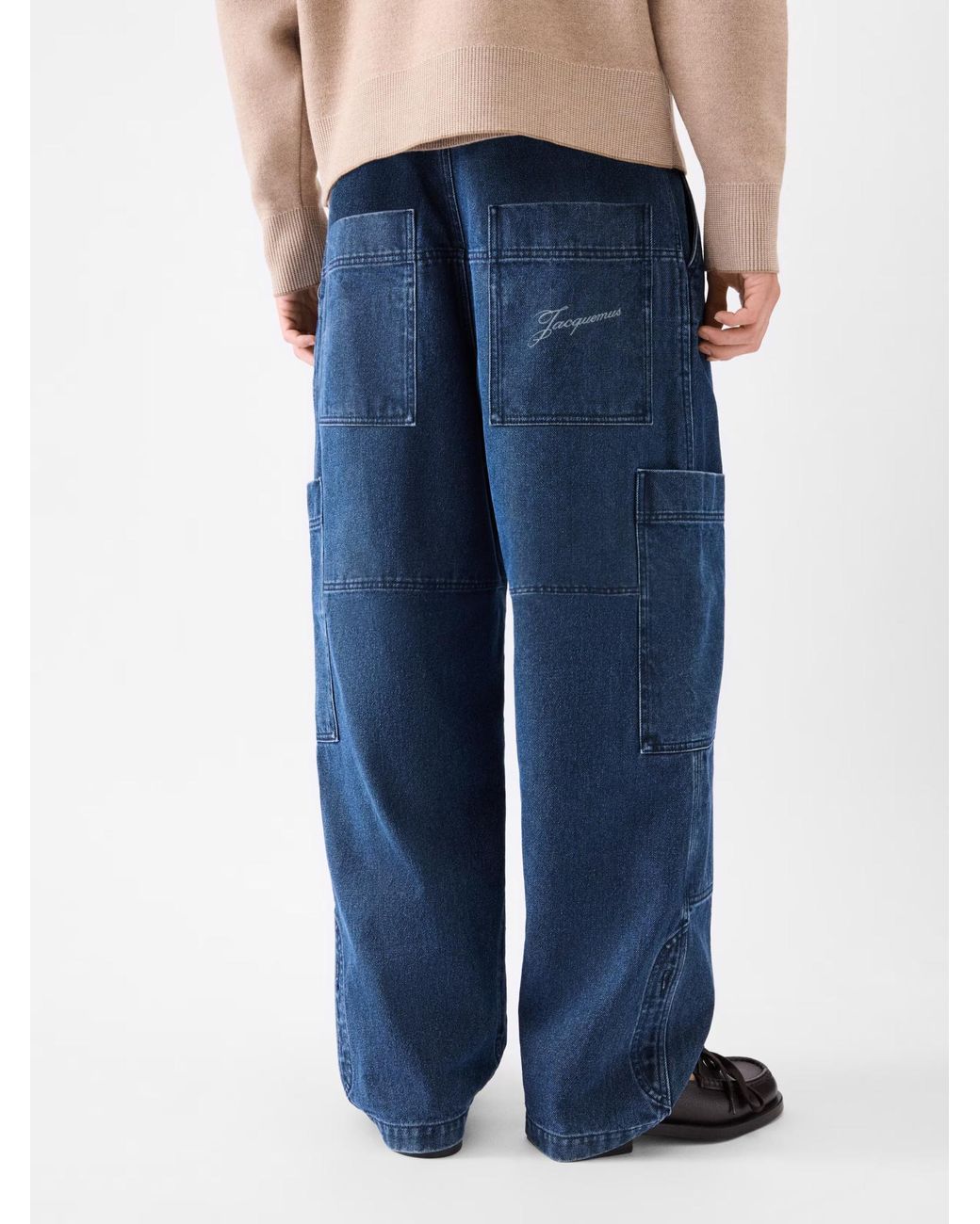 Jacquemus Blue Carré De-Nîmes Wide-Leg Jeans for men