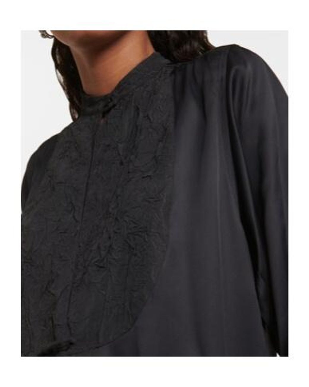 Plan C Black Asymmetric Pleated Midi Dress