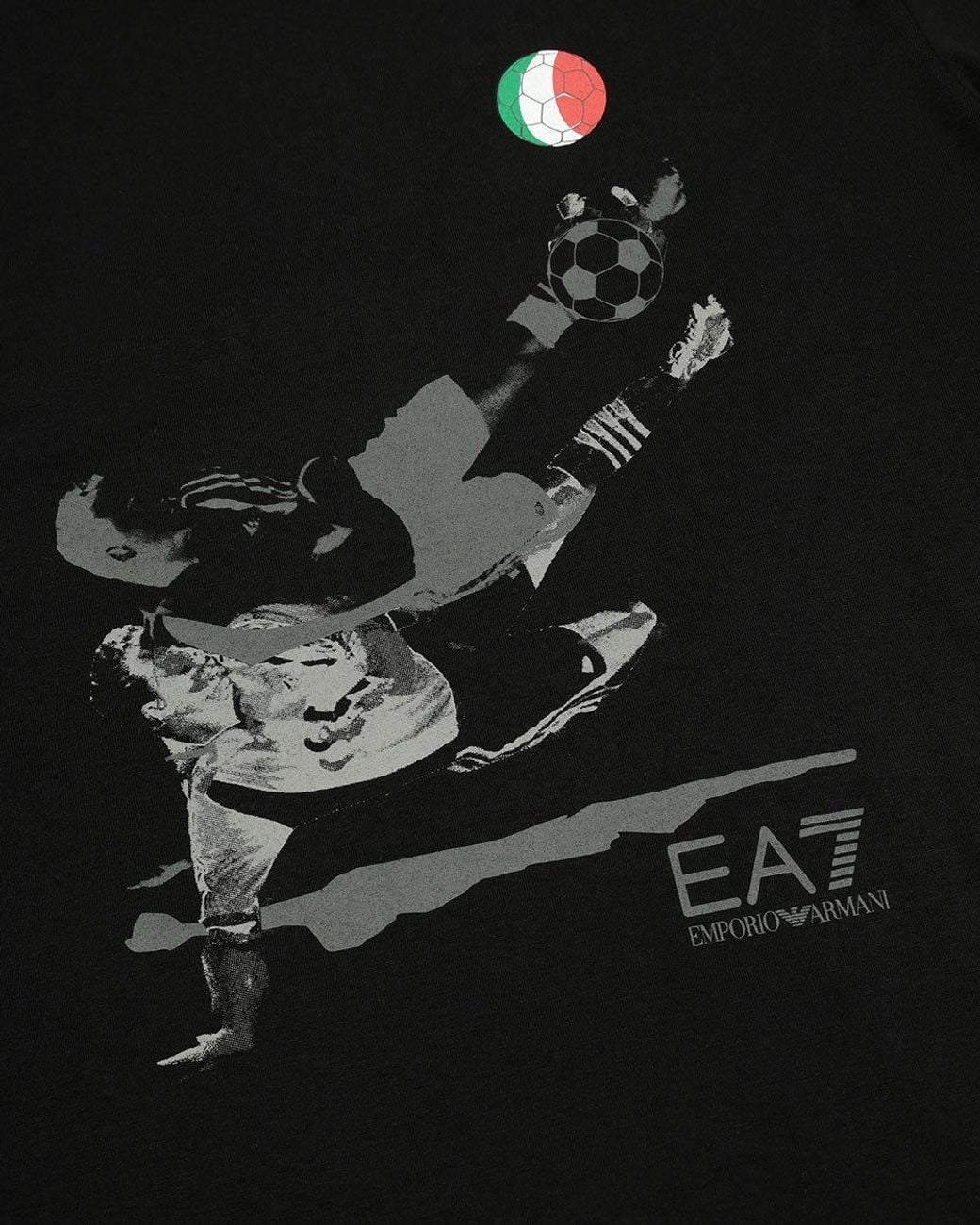 EA7 Black Logo T-Shirt With Round Neck for men