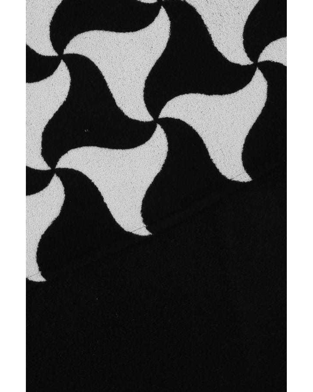 Bottega Veneta Black Ghost Abstract-Pattern Beach Towel for men
