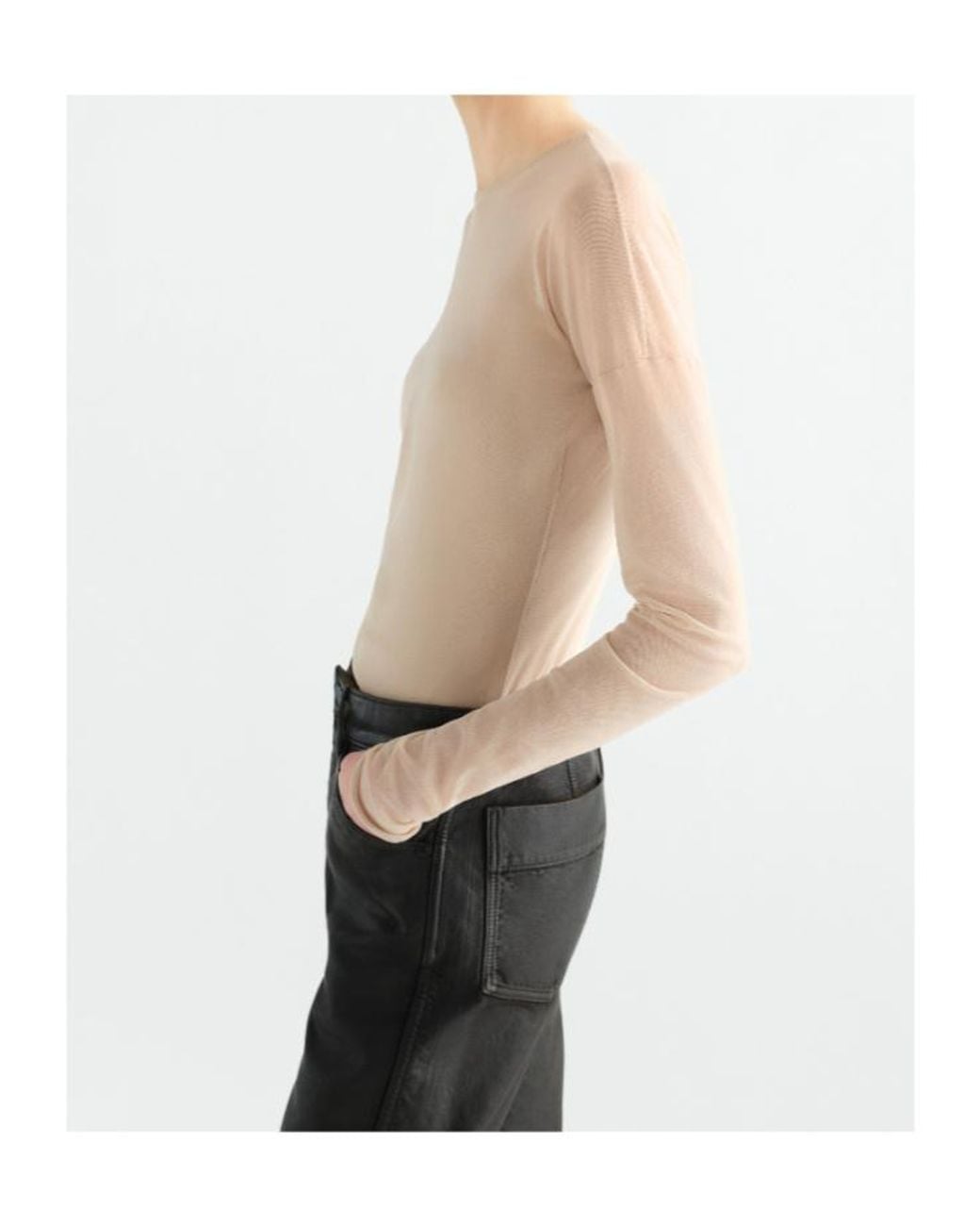 Lemaire Natural Sheer Long-Sleeve Top