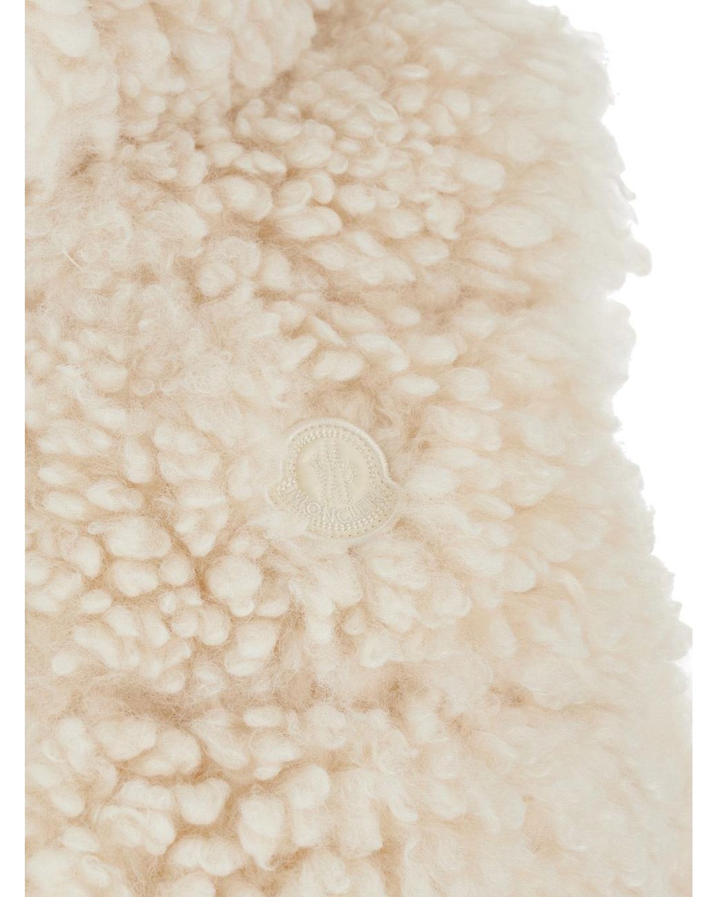 Moncler White Wourl Teddy Zip-Up Vest