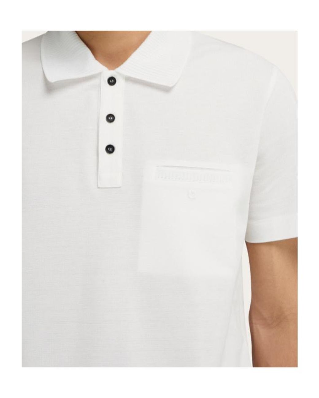 Ferragamo White Cotton Polo Shirt for men