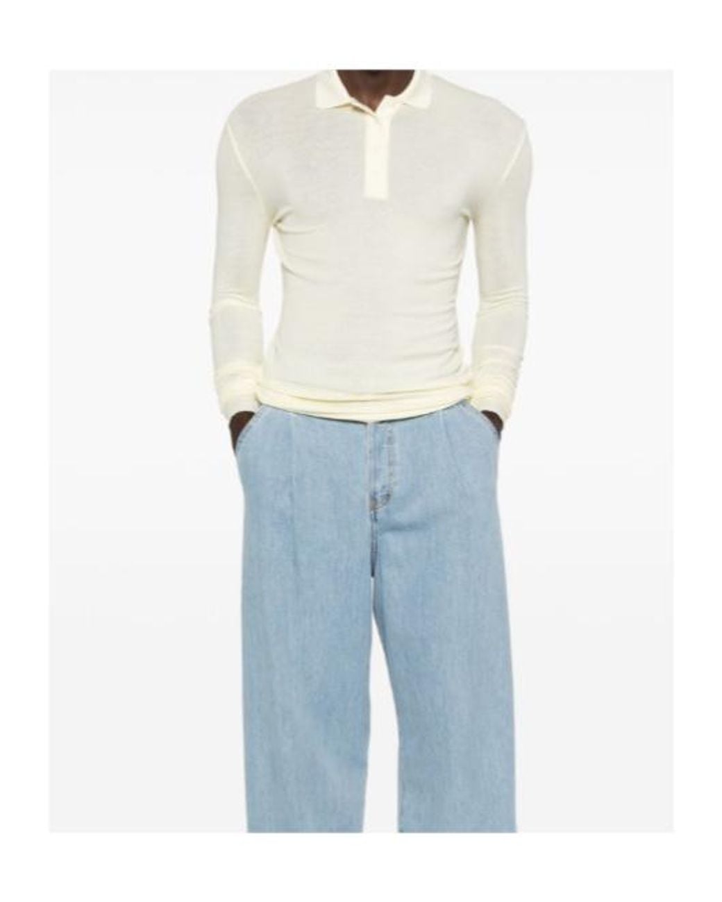 Entire studios White Long Sleeve Polo Top for men