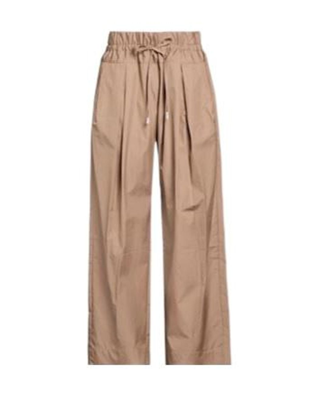 MAX&Co. Natural Pleated Loose Wide-Leg Casual Trousers