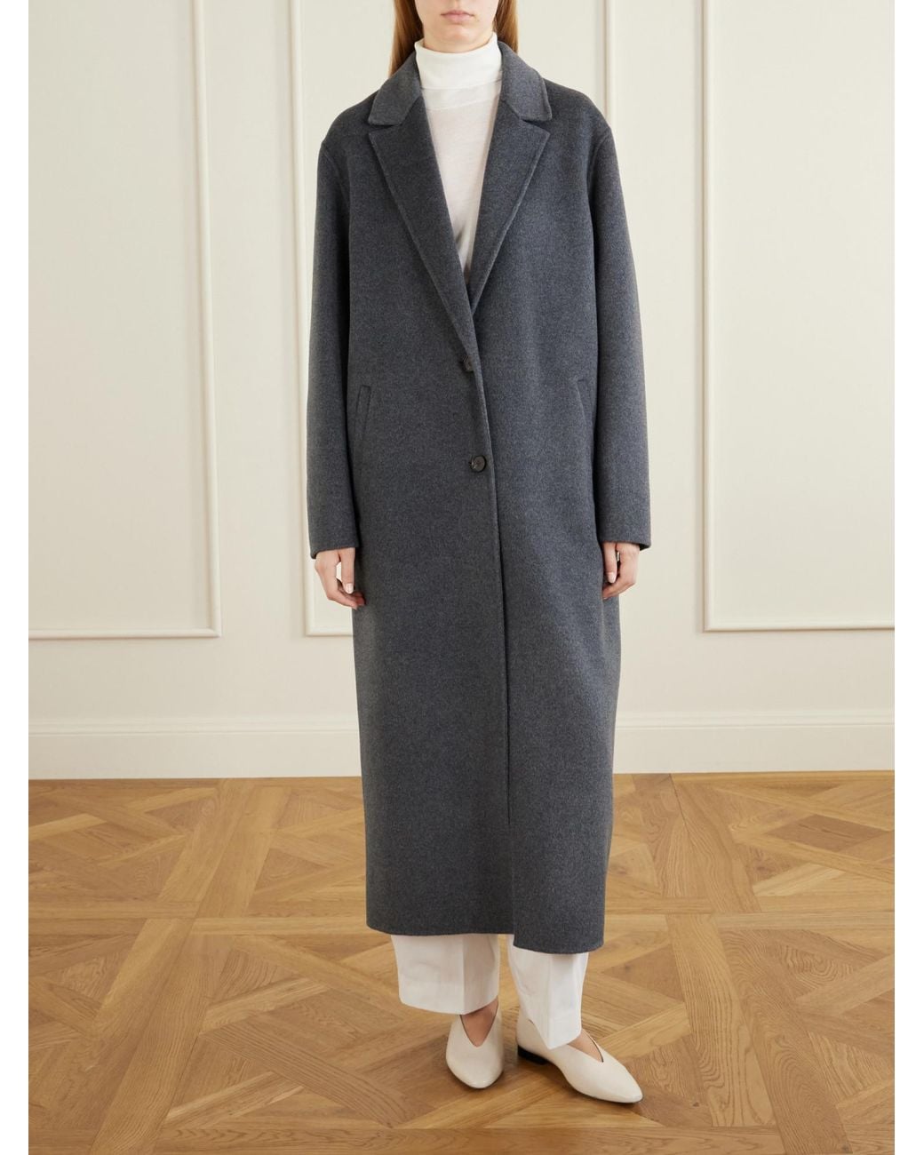 Rohe Gray Wool And Cashmere Blended Overcoat