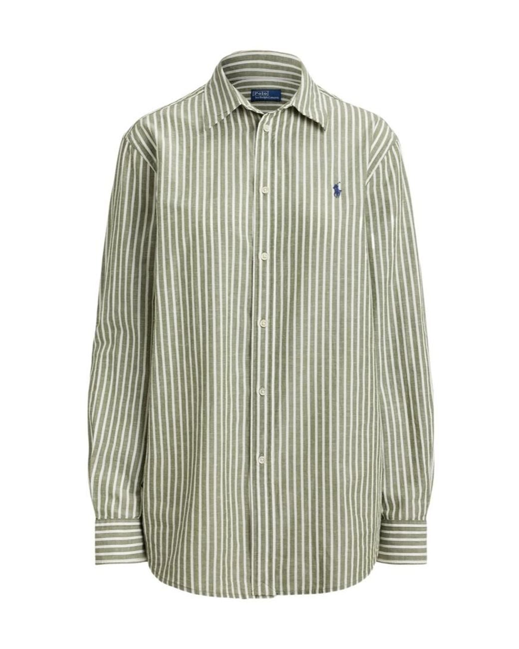 Polo Ralph Lauren Green Striped Long-Sleeve Shirt