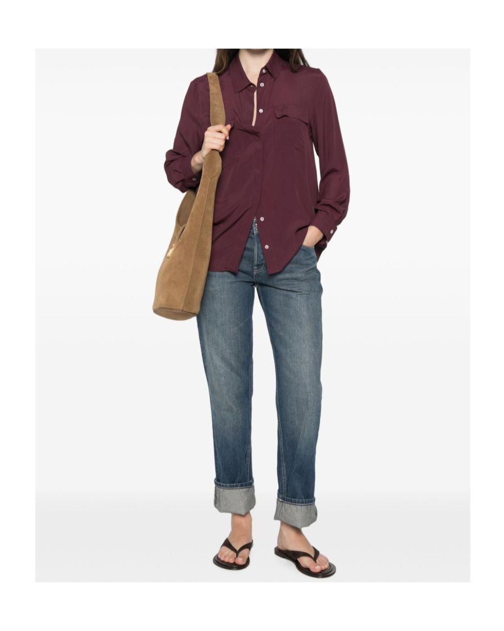 Marella Purple Button-Pocket Shirt