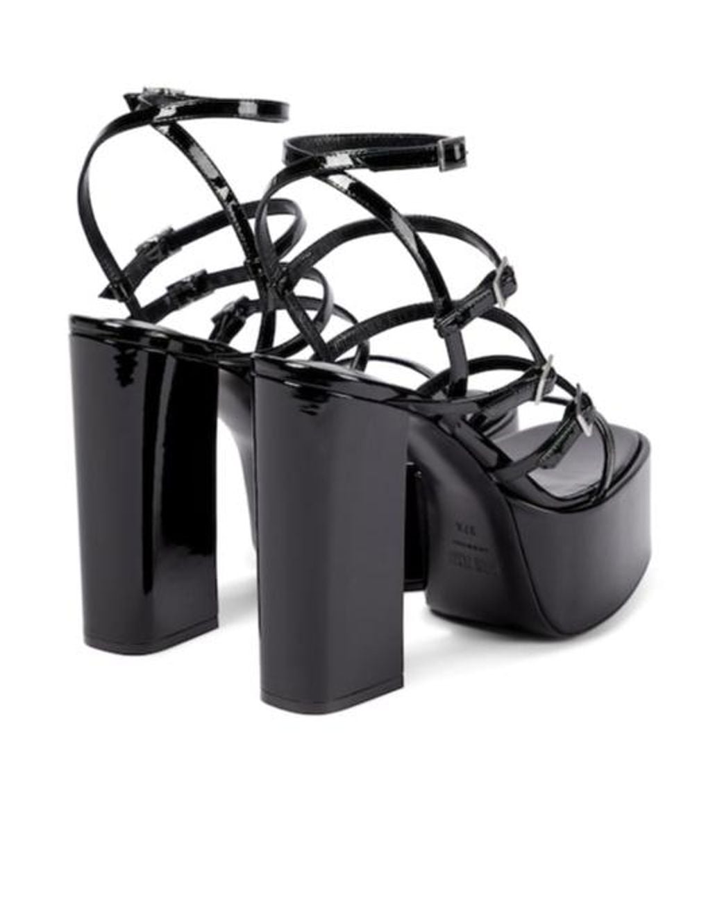 Paris Texas Black Jessica Leather Platform Sandals