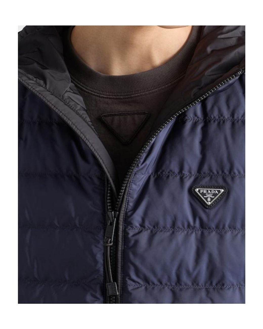 Prada Blue Re-Nylon Down Vest for men