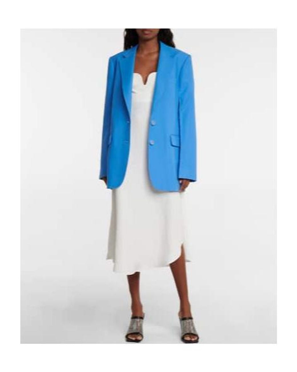 Stella McCartney Blue Single-Breasted Twill Blazer