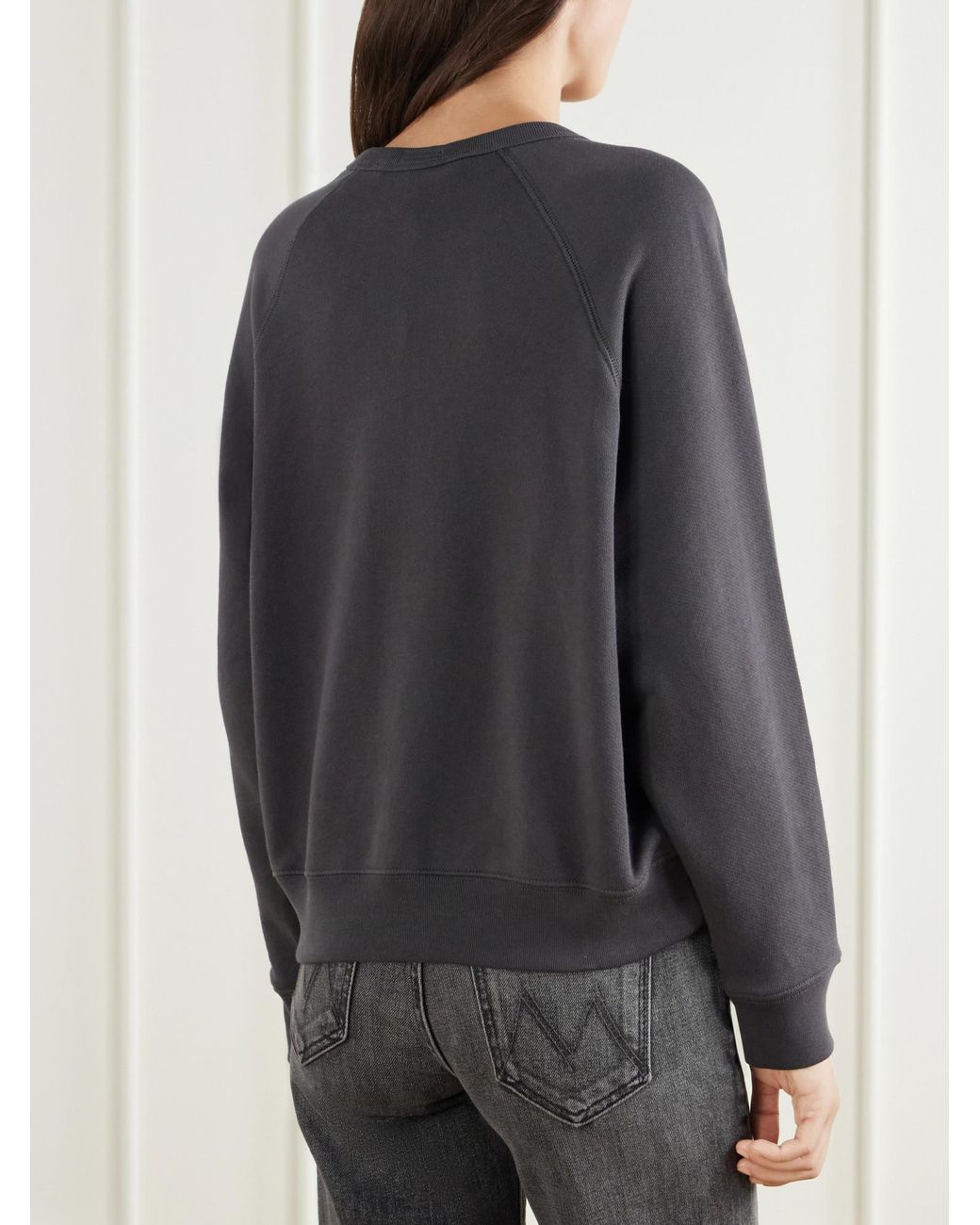 Mother Black Printed Cotton Sweatshirt
