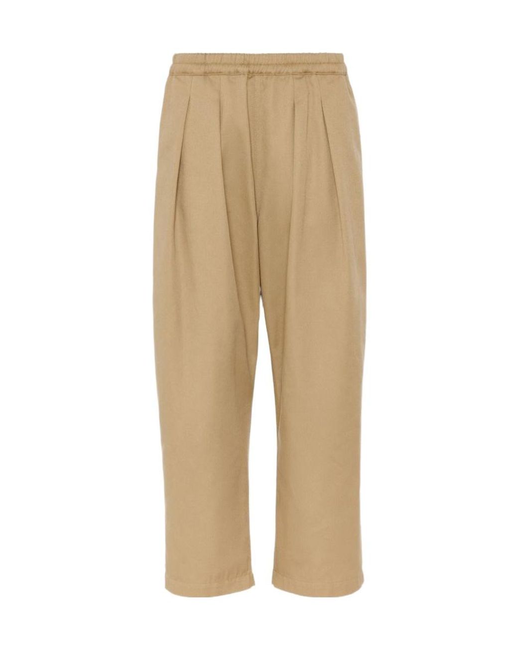 Maison Margiela Natural Pleated Wide-Leg Pants for men