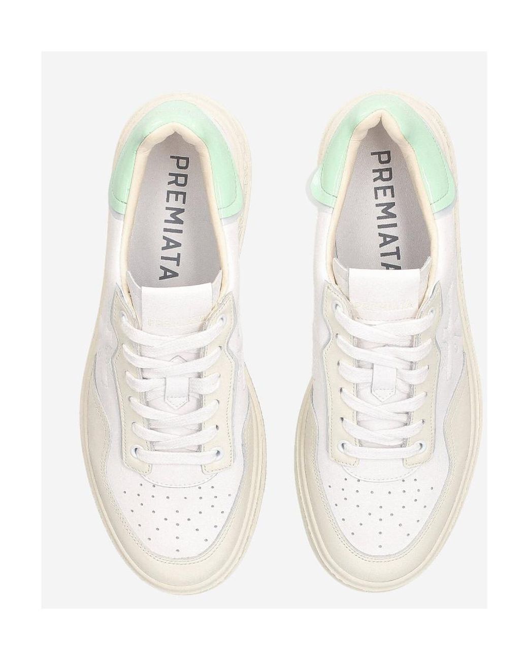 Premiata White Logo Sports Shoes