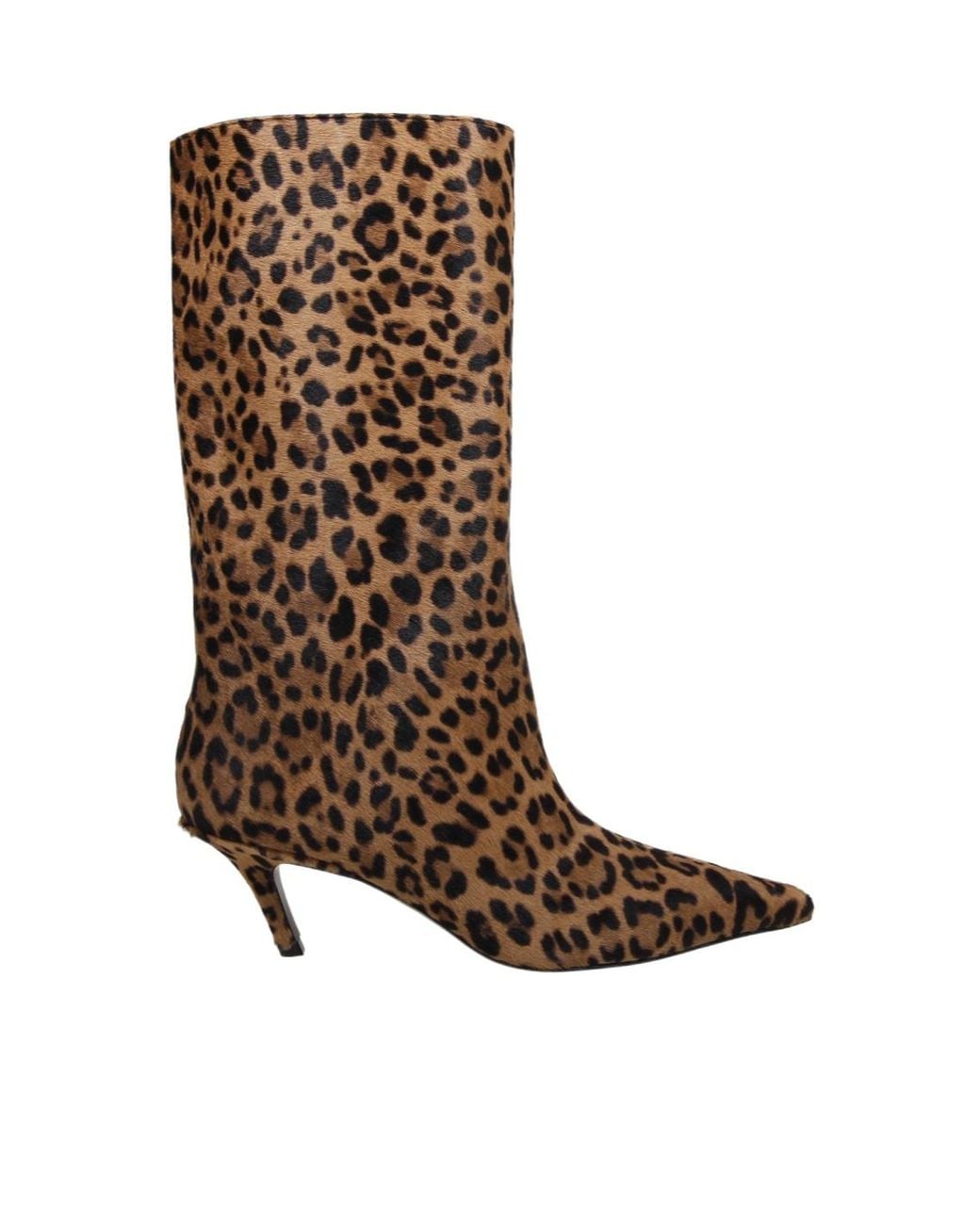 AMINA MUADDI Brown Pointed Kitten Heel Ankle Boots